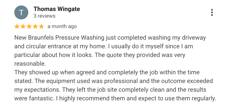Pressure washing services in New Braunfels demonstrating expert exterior cleaning for homes and businesses.